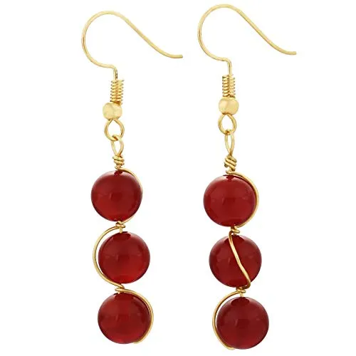 Carnelian Stone Drop Earrings