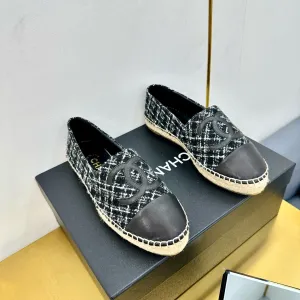 CC 25s Slip–on Espadrilles Black/White Tweed 297824
