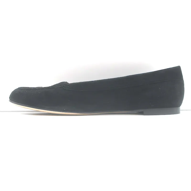 Chanel 17P Chain CC Loafers Black Suede Size 42 Slip-On Flats