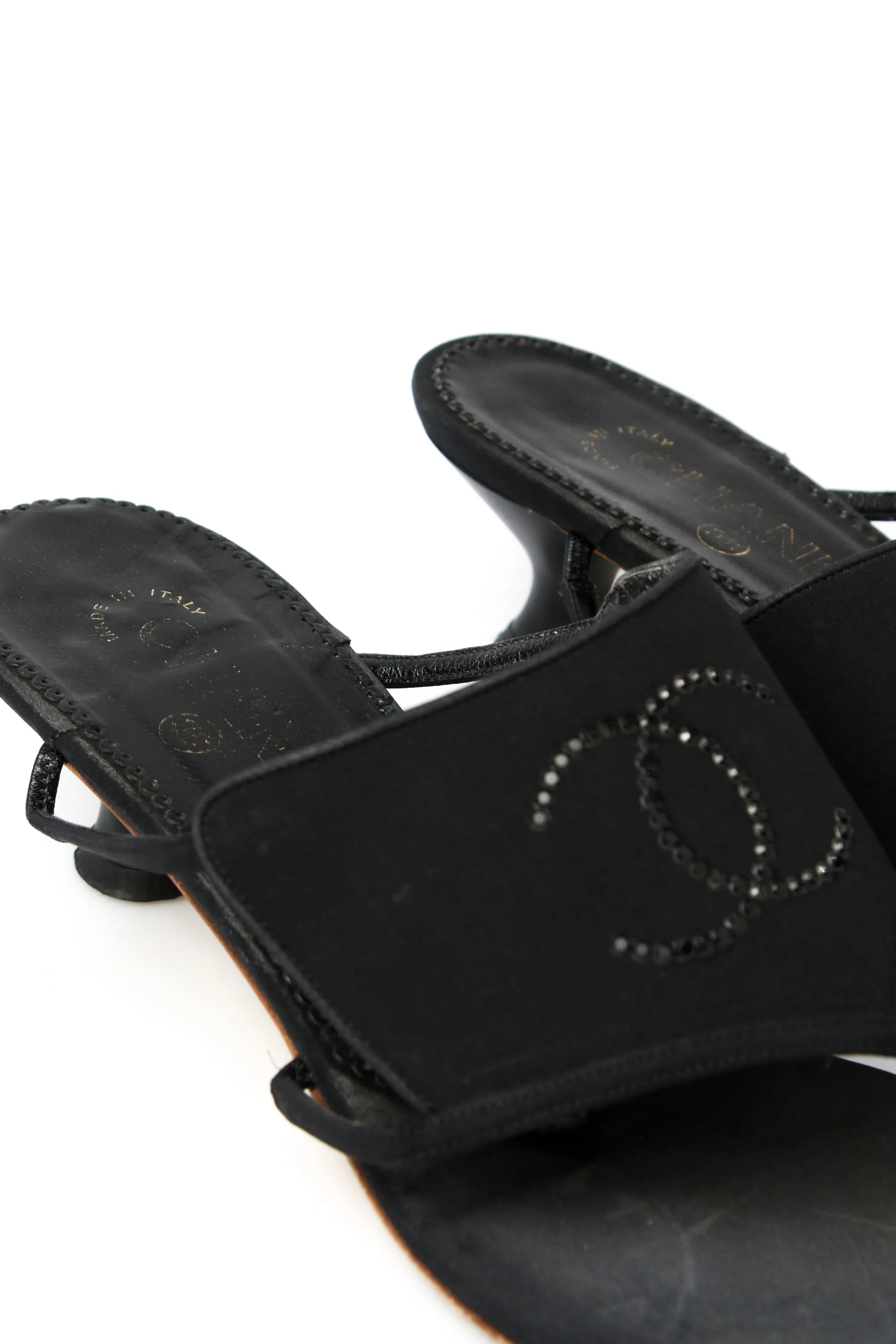 Chanel CC Rhinestone Thong Heels