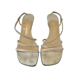 Chanel Champgane Metallic Rhinestone Heels