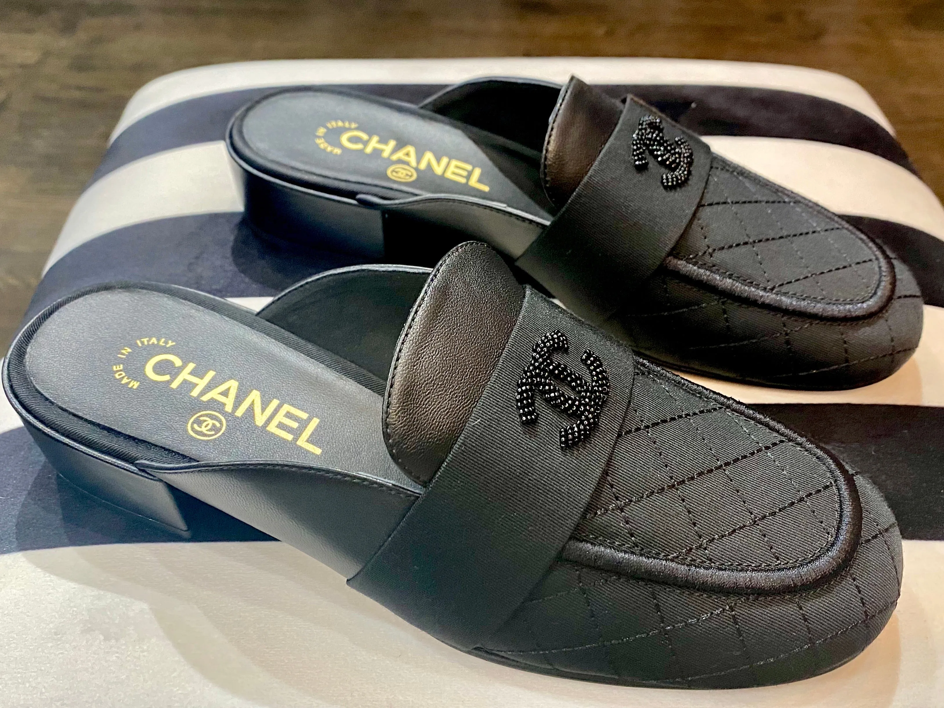 Chanel Lambskin Grosgrain Mule
