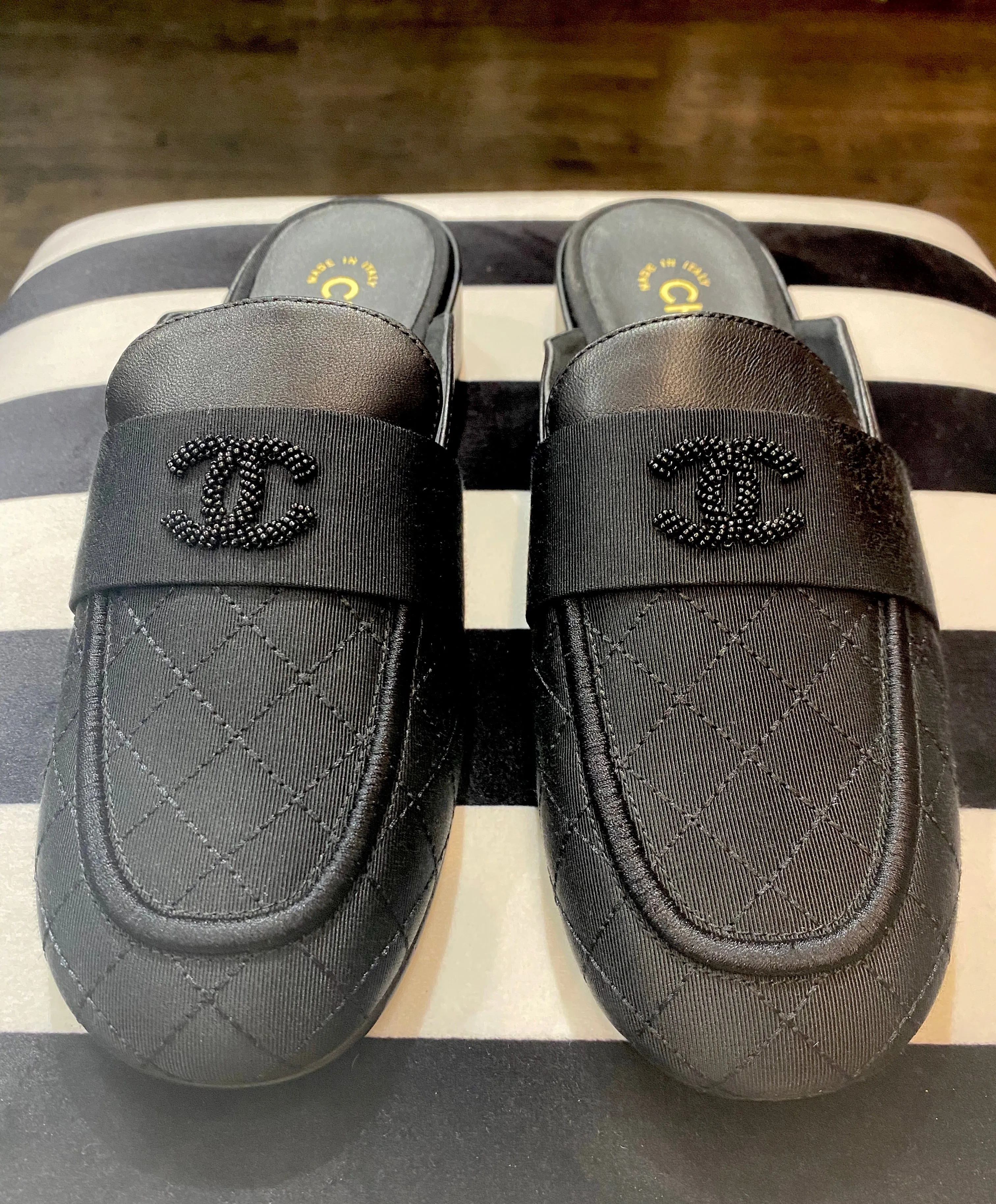 Chanel Lambskin Grosgrain Mule