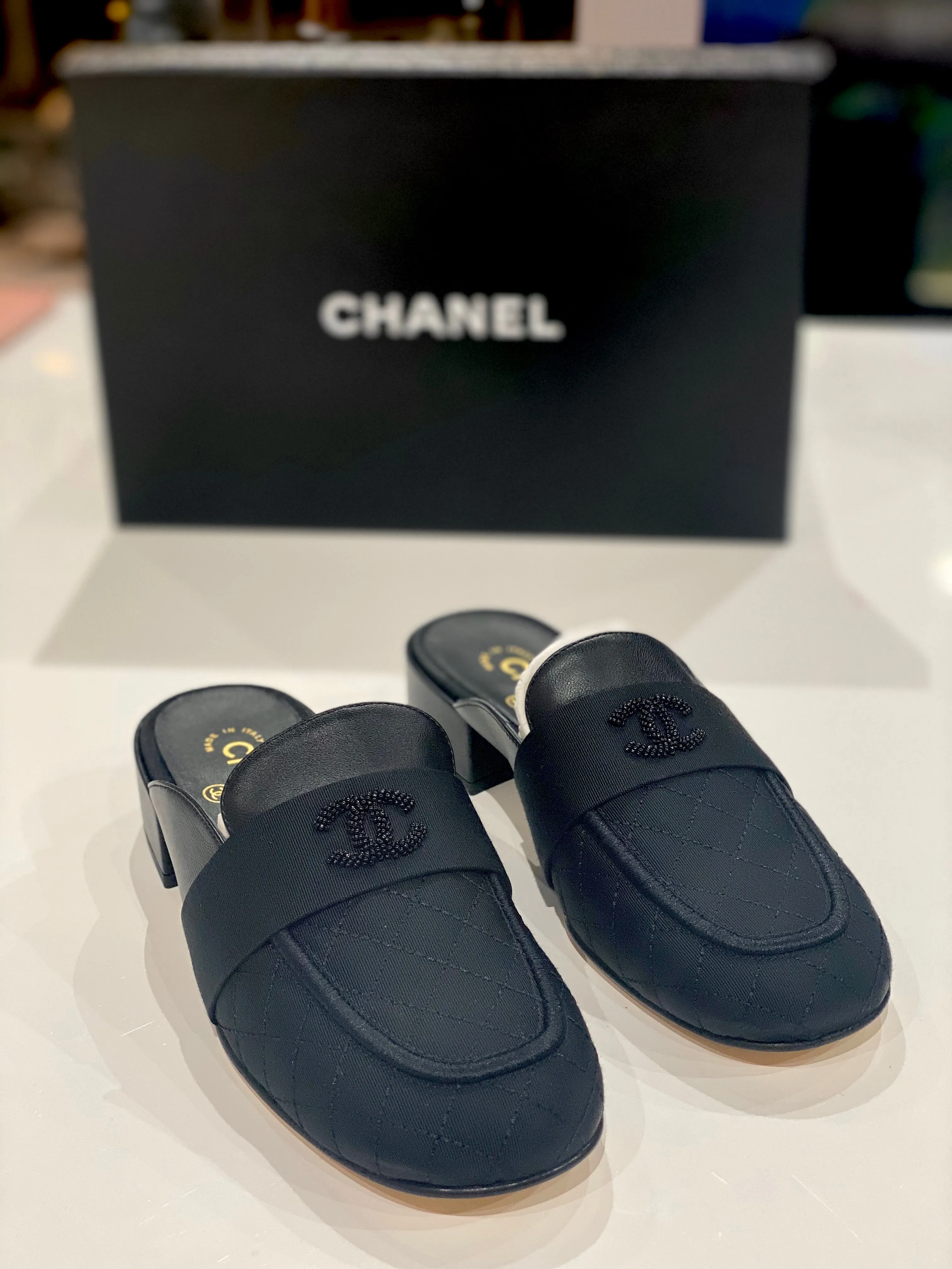 Chanel Lambskin Grosgrain Mule
