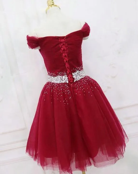 Charming Royal Blue Tulle Party Dress, Beaded Short Homecoming Dress
