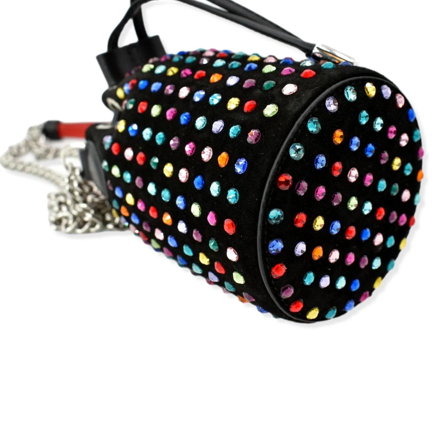 CHRISTIAN LOUBOUTIN Mary Jane Bucket Veau Velours Shoulder Bag Black