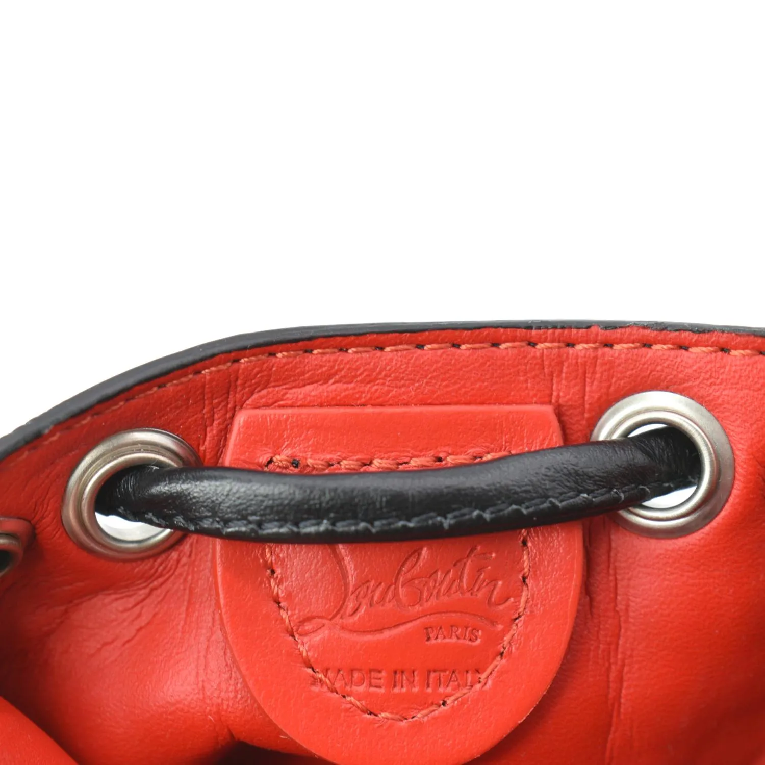 CHRISTIAN LOUBOUTIN Mary Jane Bucket Veau Velours Shoulder Bag Black