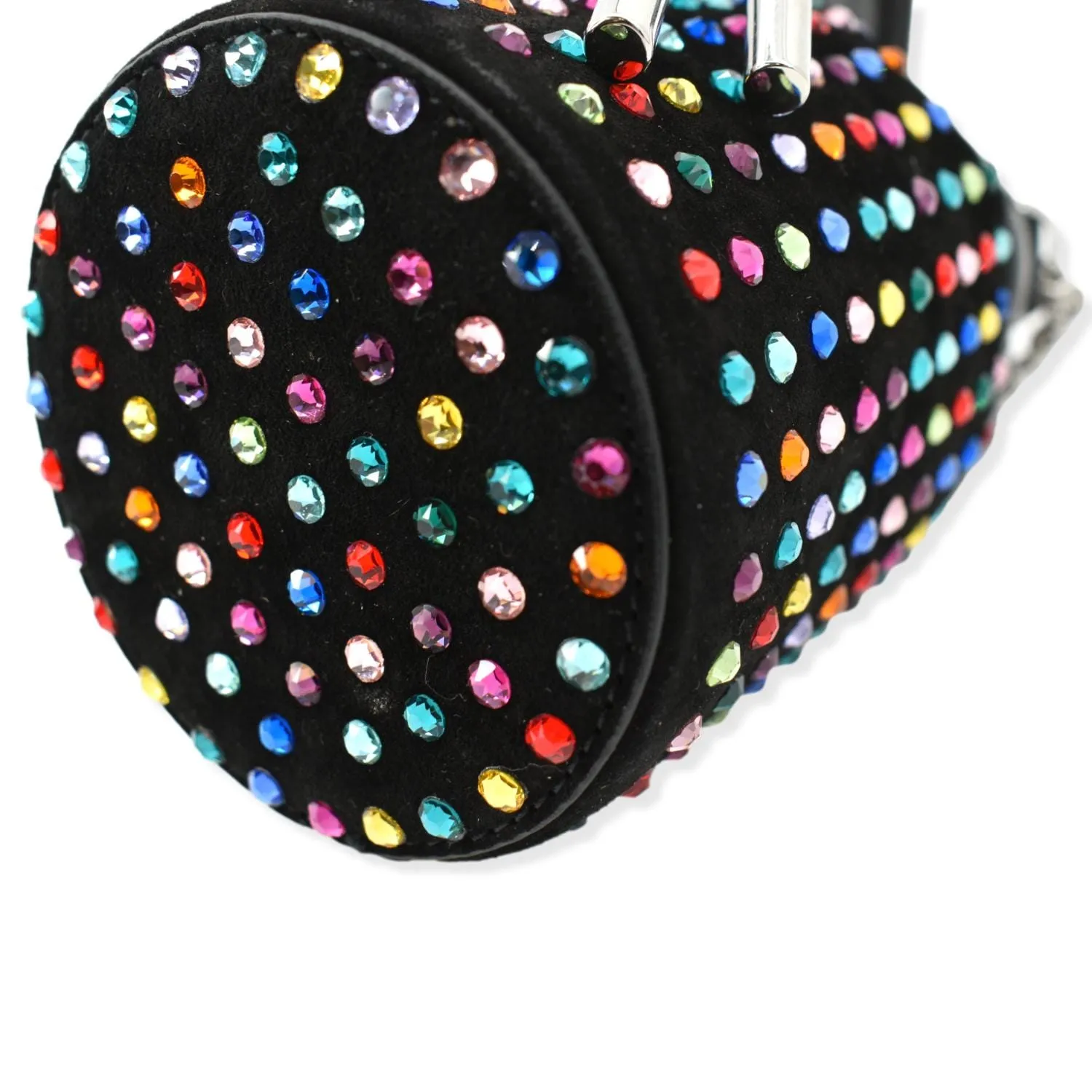 CHRISTIAN LOUBOUTIN Mary Jane Bucket Veau Velours Shoulder Bag Black