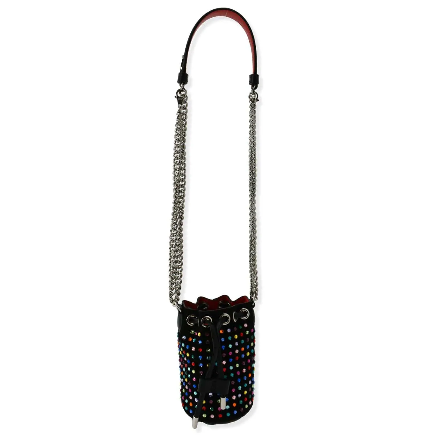 CHRISTIAN LOUBOUTIN Mary Jane Bucket Veau Velours Shoulder Bag Black