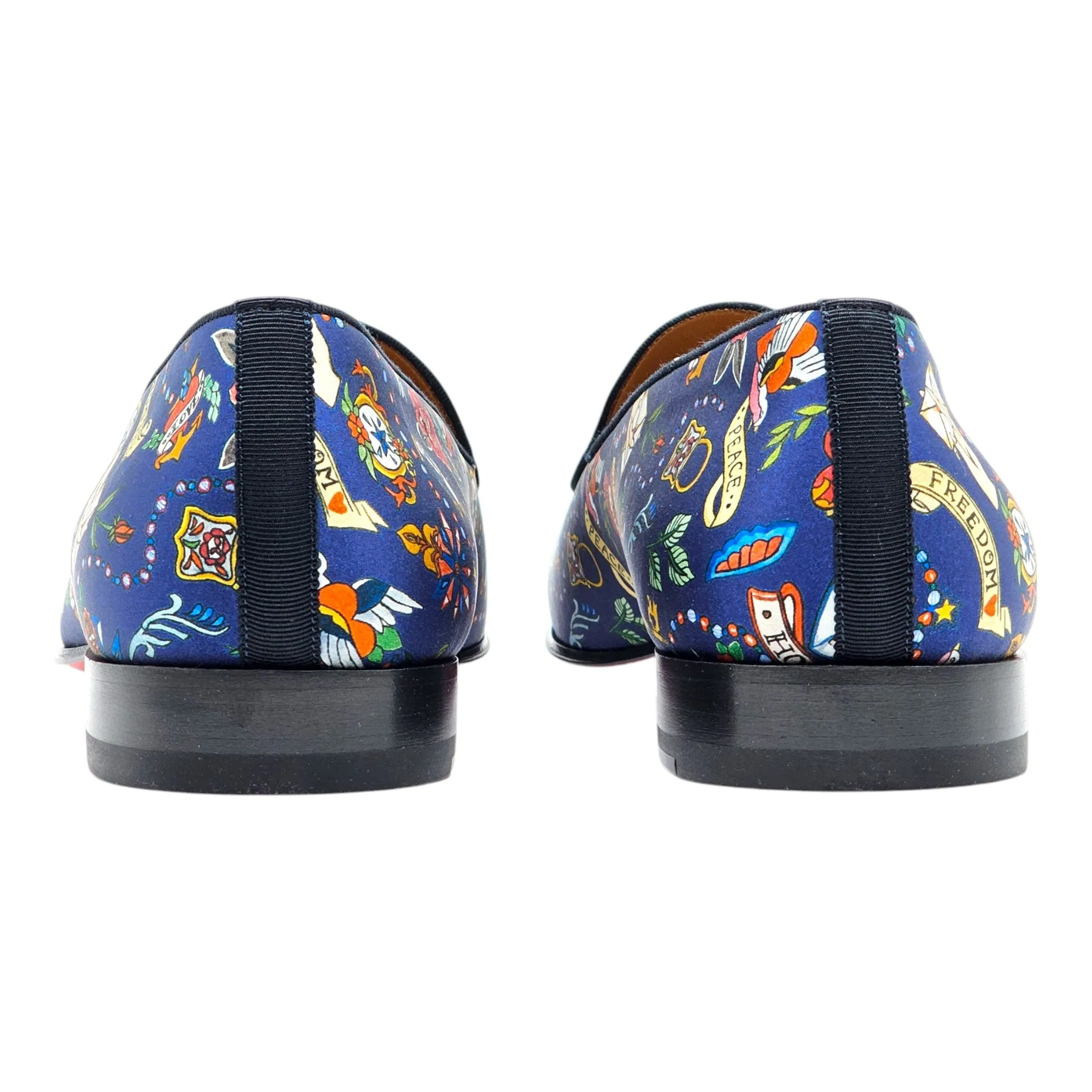 Christian Louboutin Style On The Nile Loafers – Silk – Blue - EU 46 / US 13