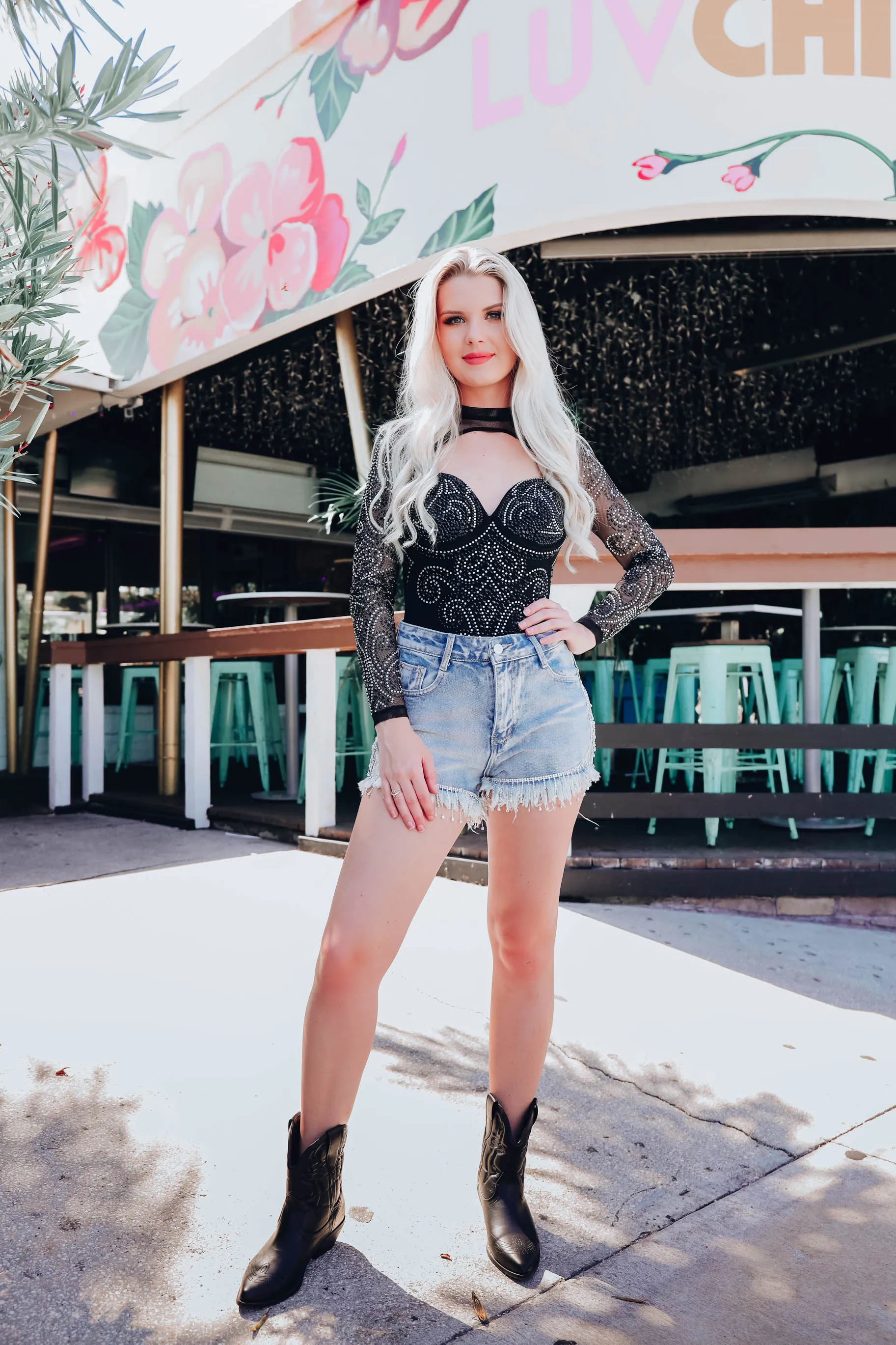 City Lights Rhinestone Bodysuit