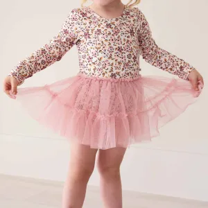 CL Long Sleeve Ruffle Skirt Leotard | Fall Blooms