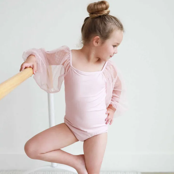CL Sheer Long Sleeve Leotard | Mauve
