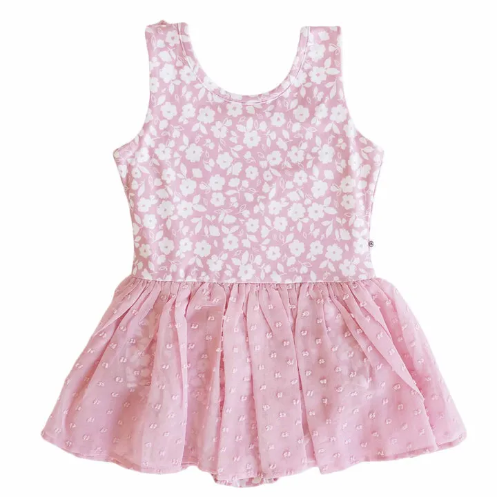 CL Sleeveless Swiss Dot Leotard | Tiny Blooms
