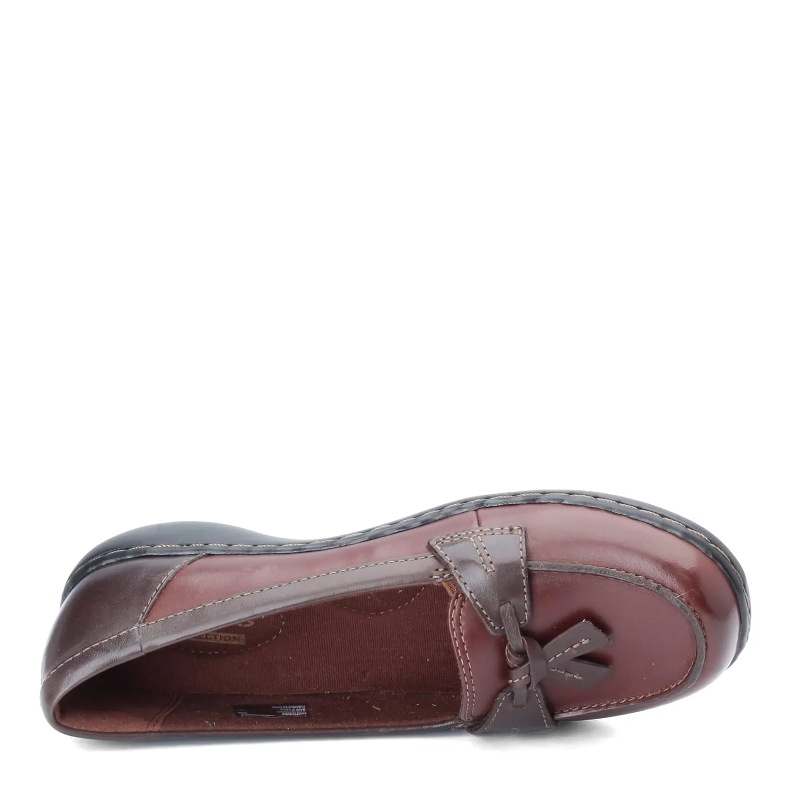 Clarks Women's Ashland Bubble Slip-On Loafer, Brown/Black, 8.5