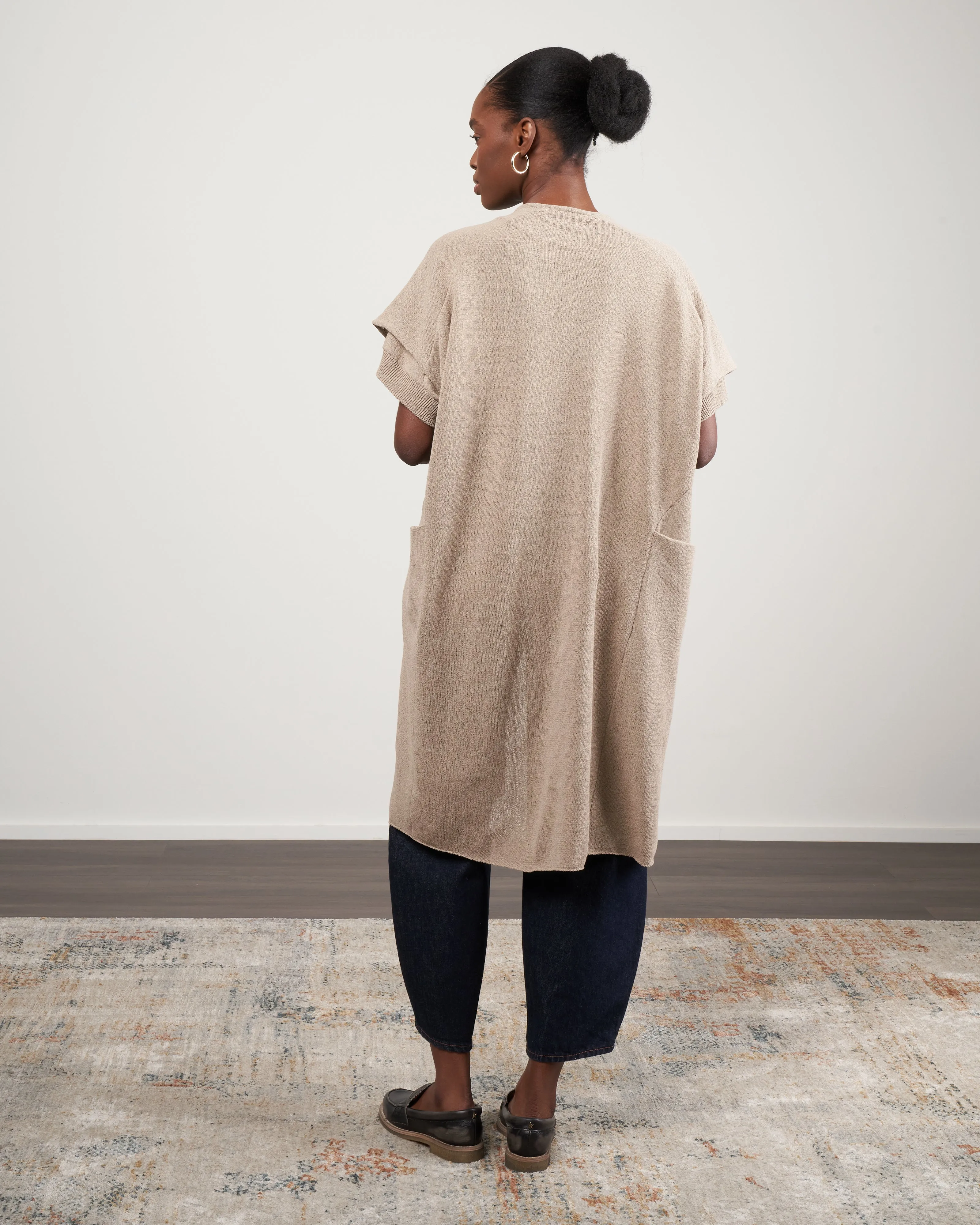 coil yarn robe vest - grege