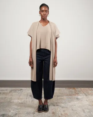 coil yarn robe vest - grege
