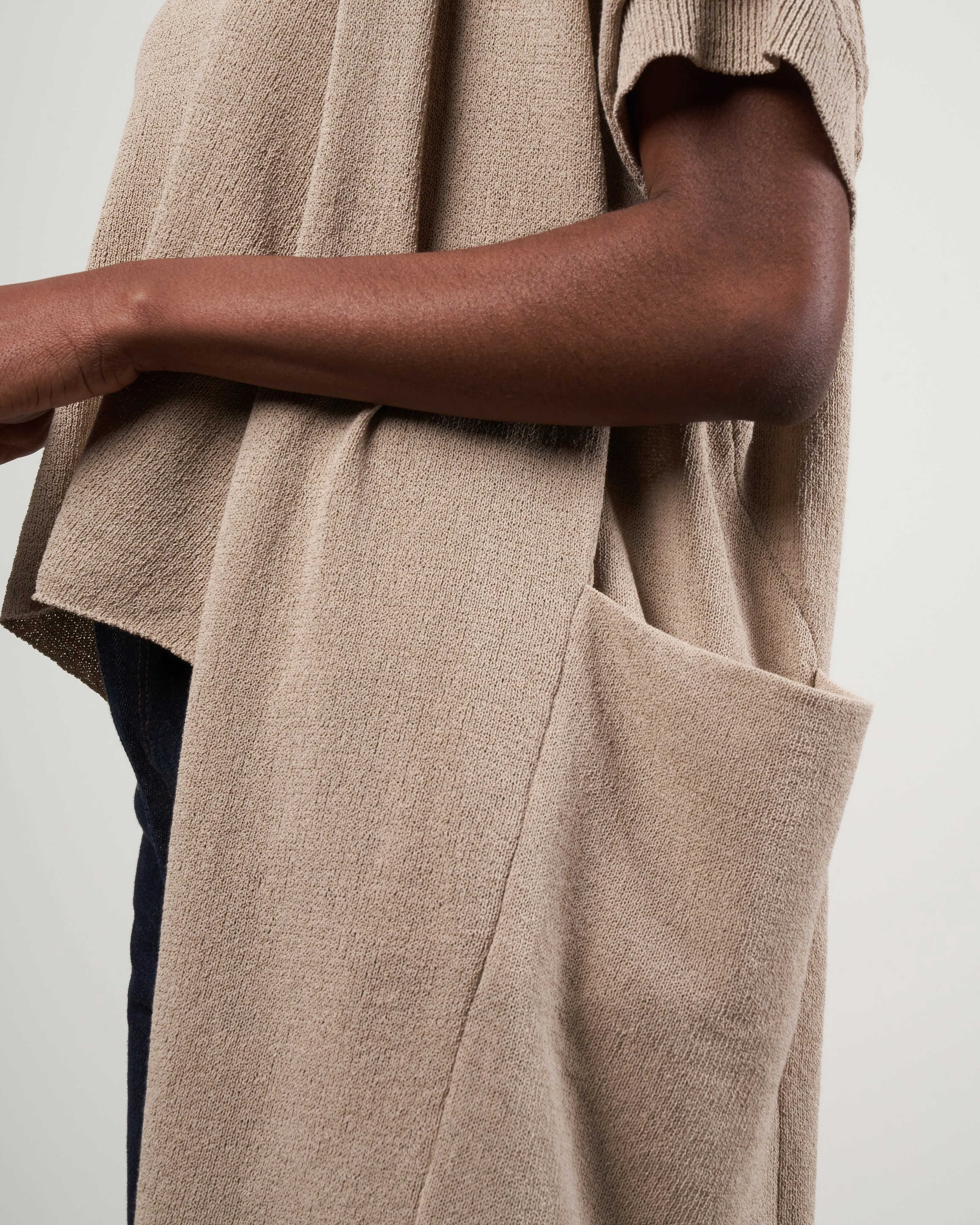 coil yarn robe vest - grege