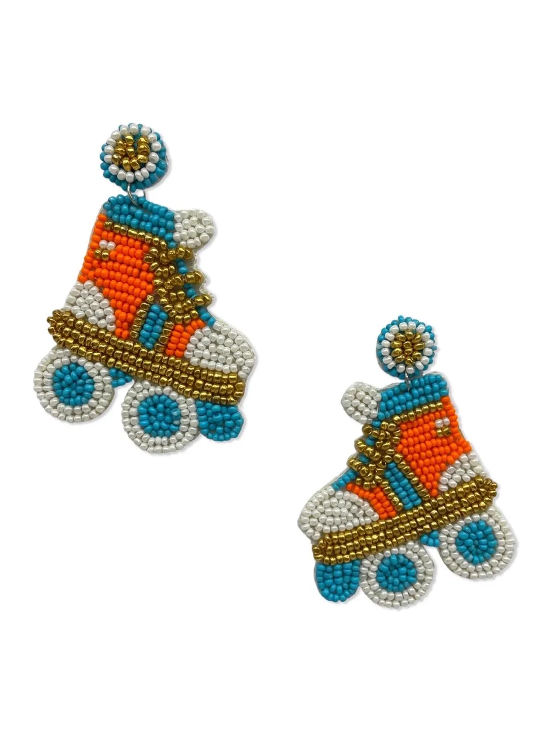 Colourful Beaded Skating Shoes Earrings
