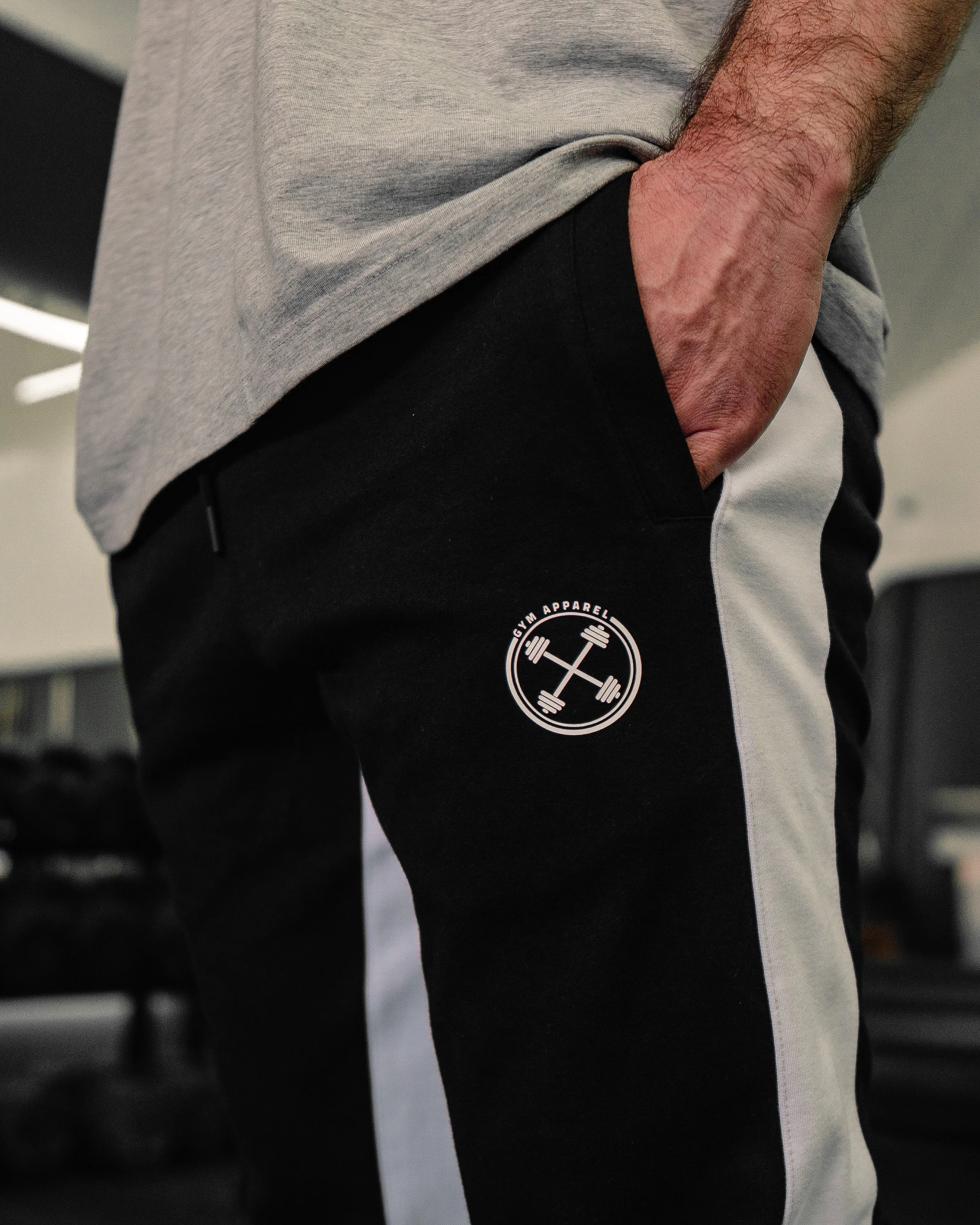 Contrast Stripe Relaxed Snap Joggers
