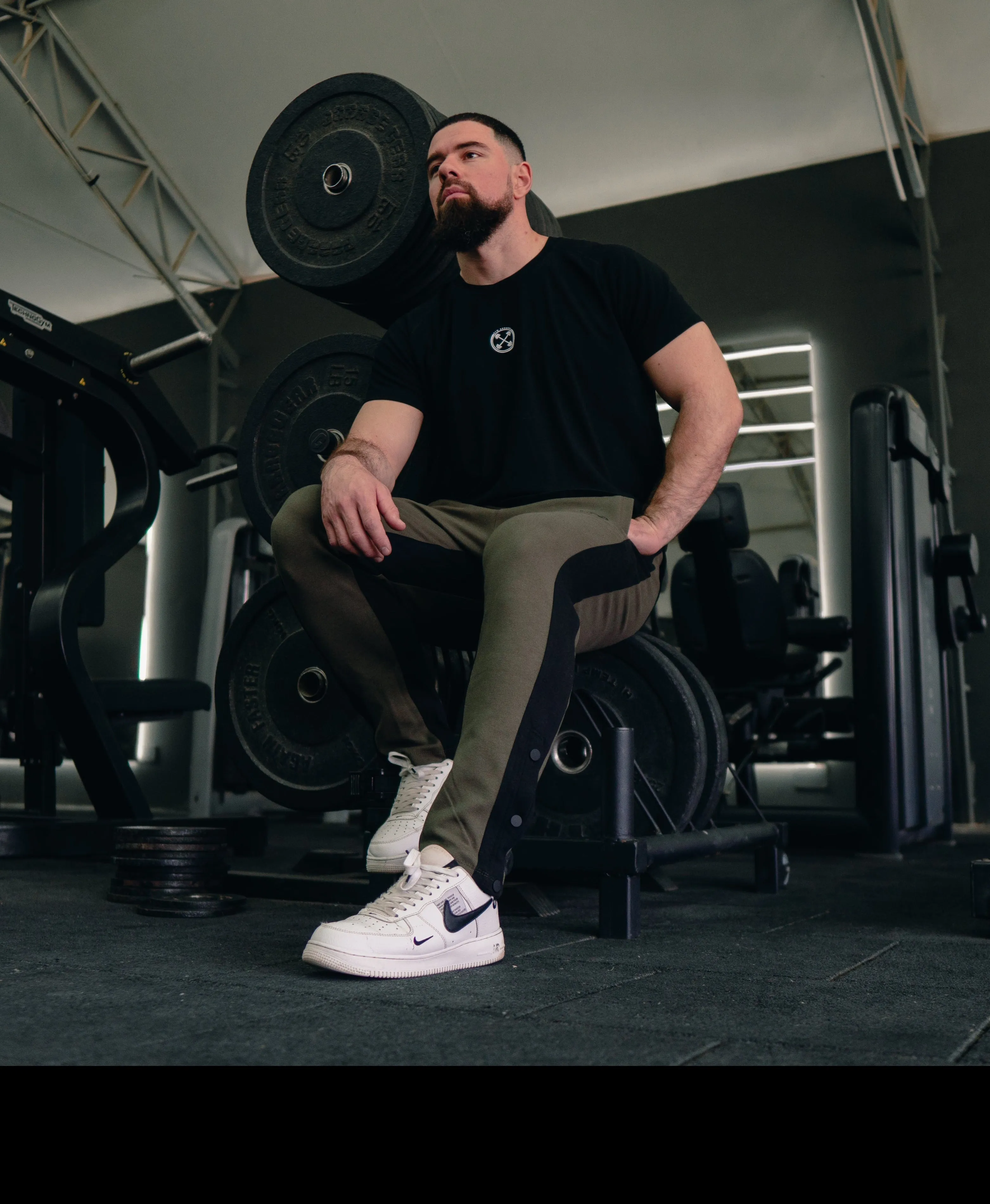 Contrast Stripe Relaxed Snap Joggers