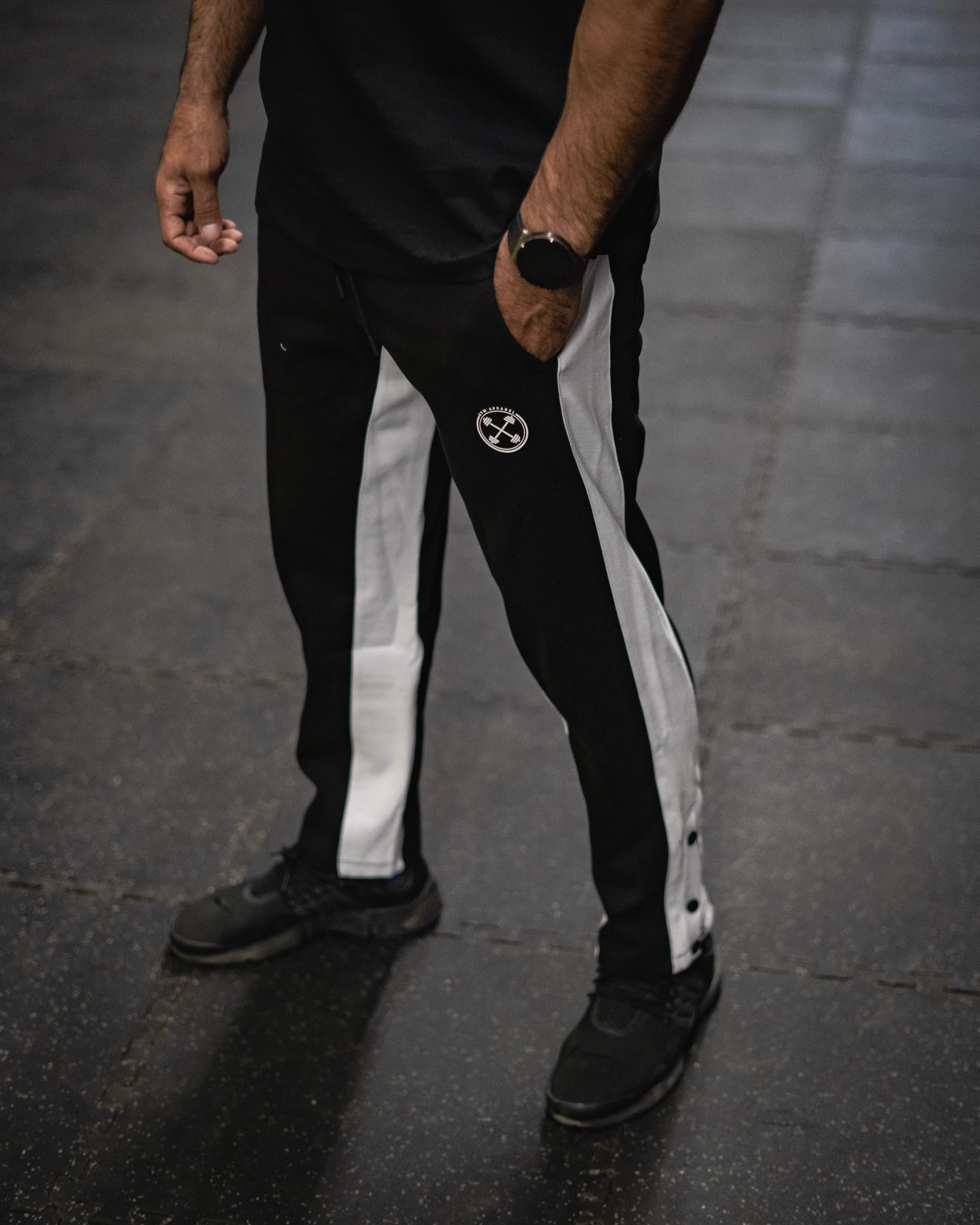 Contrast Stripe Relaxed Snap Joggers