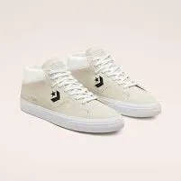 Converse Louie Lopez Pro Suede Mid Skateboard Shoes - White/Black/White