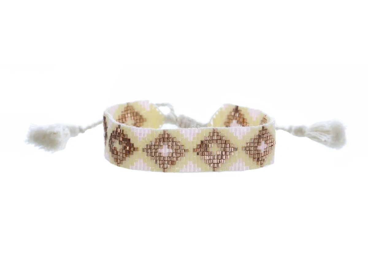 Copper Diamond Beaded Bracelet