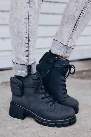 Cora Combat Boot by MIA Shoes - Black