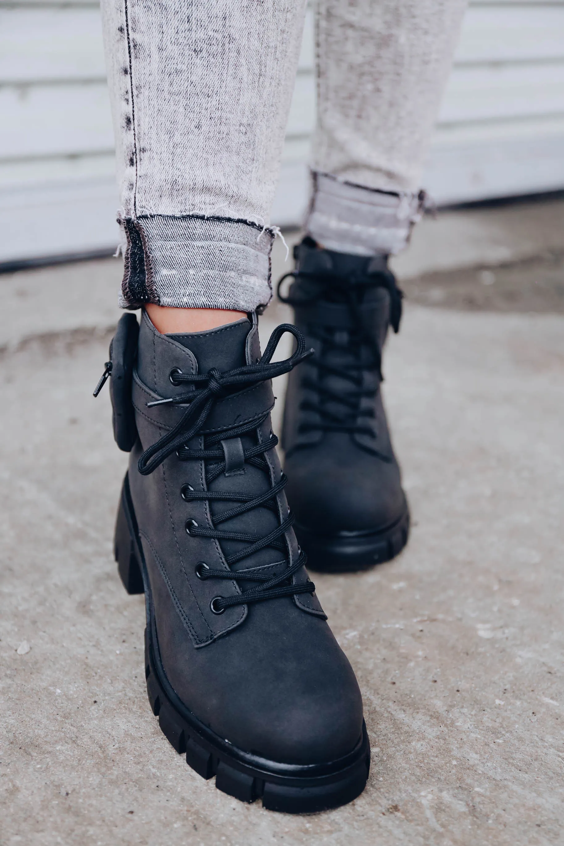 Cora Combat Boot by MIA Shoes - Black