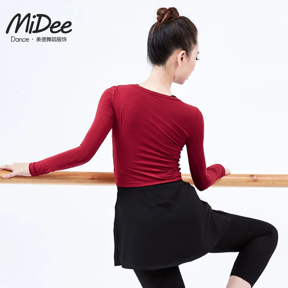 Cotton V-neck Long Sleeve Crop Top