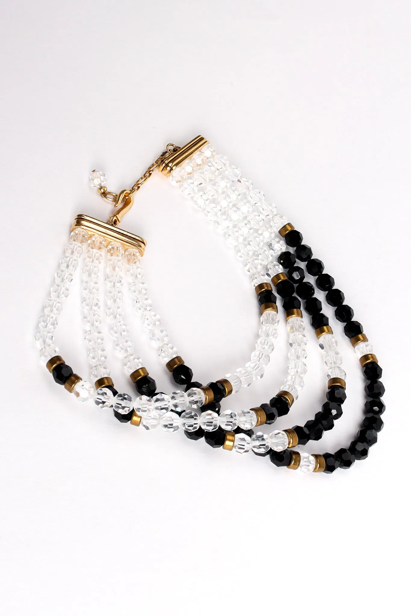 Crystal Bead Pyramid Choker Collar