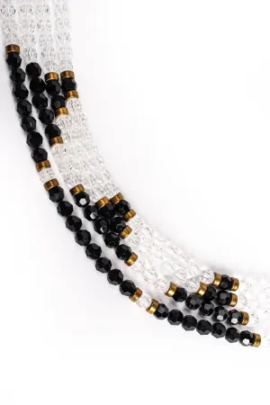 Crystal Bead Pyramid Choker Collar