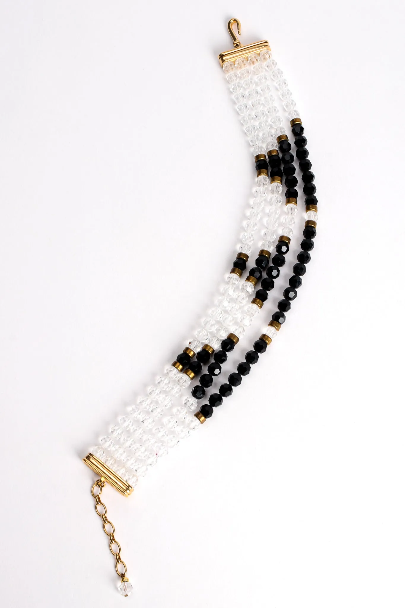 Crystal Bead Pyramid Choker Collar