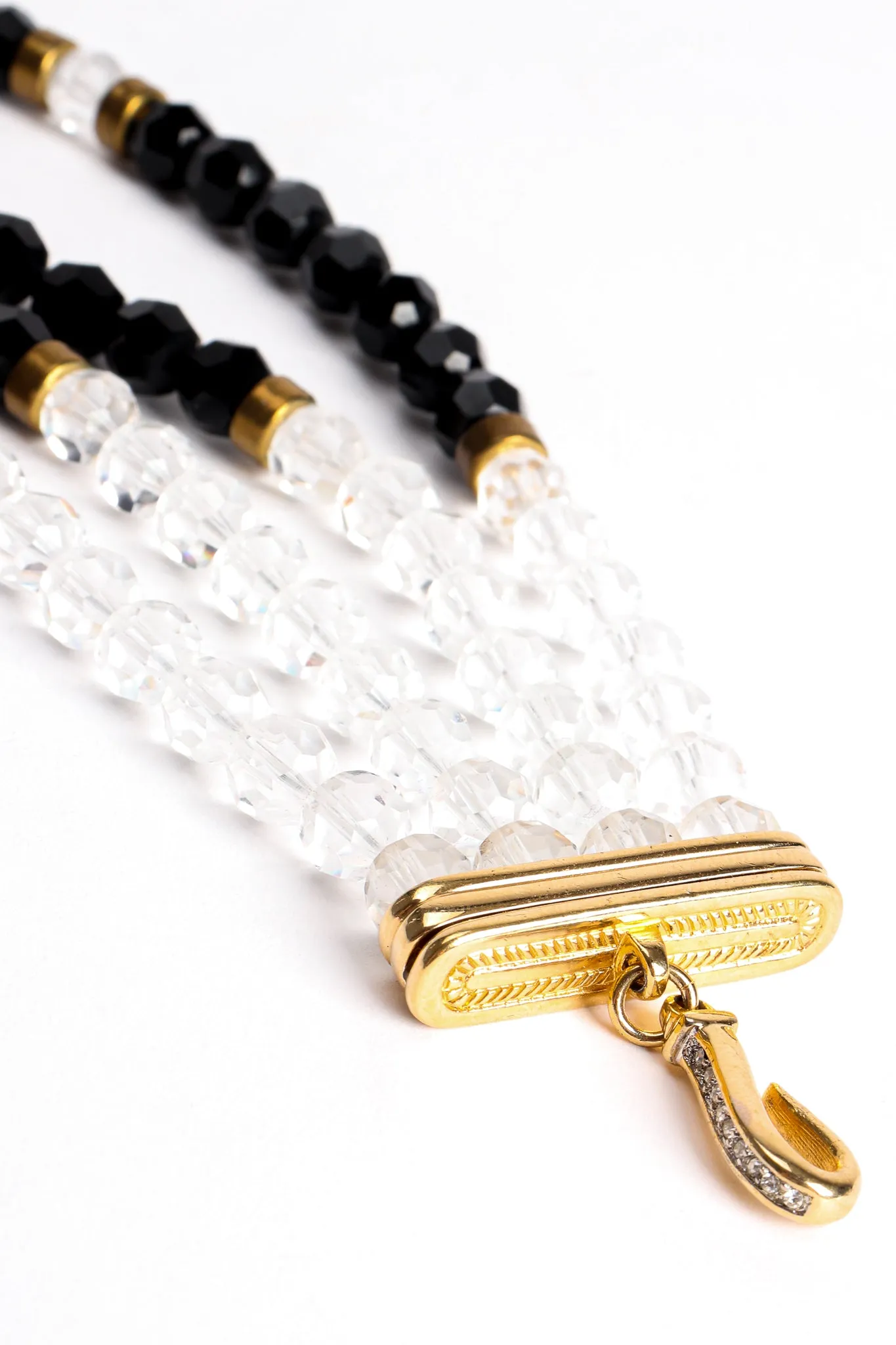 Crystal Bead Pyramid Choker Collar