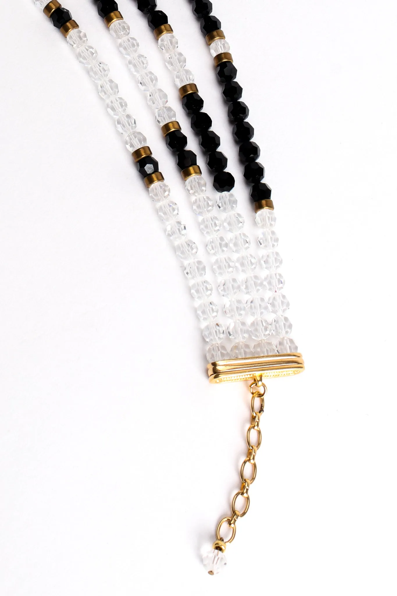 Crystal Bead Pyramid Choker Collar