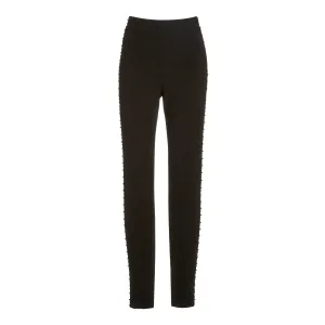 Crystal Embellished Stretchy Black Pant