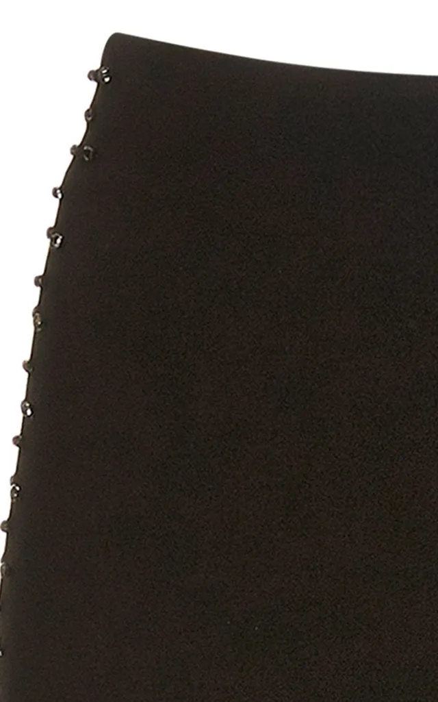 Crystal Embellished Stretchy Black Pant
