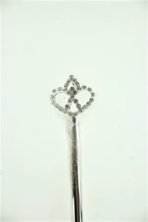 Crystal Rhinestone Scepters, 11-1/2-inch, Heart