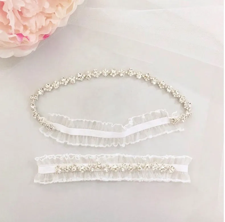 Crystal Rhinestone Wedding Garter Set for Bride | GT2015