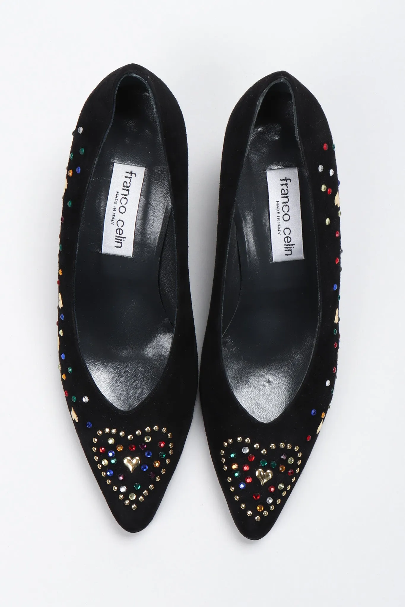 Crystal Studded Heart Heels