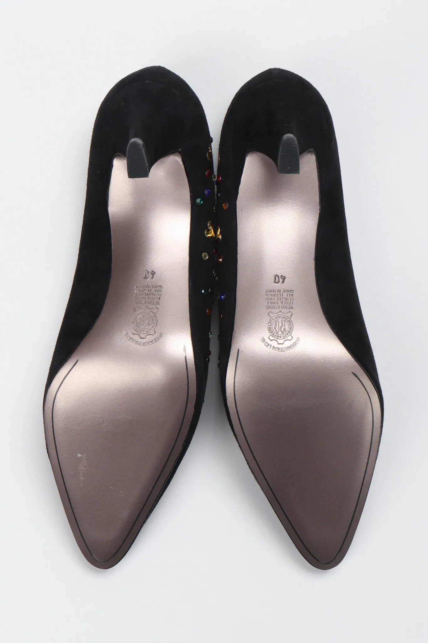 Crystal Studded Heart Heels