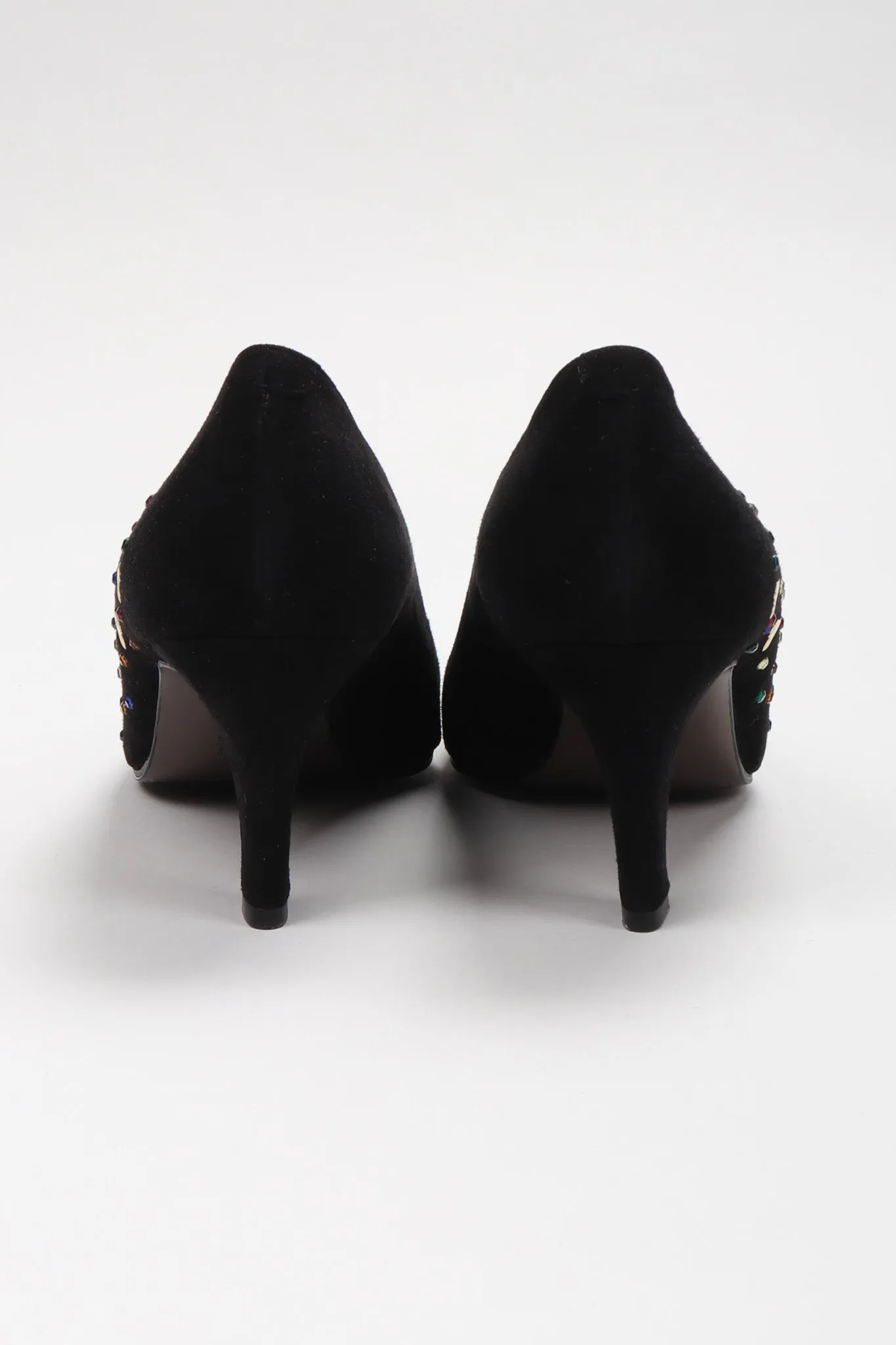 Crystal Studded Heart Heels