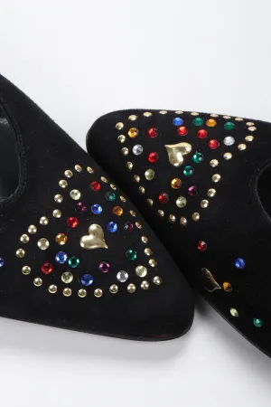 Crystal Studded Heart Heels