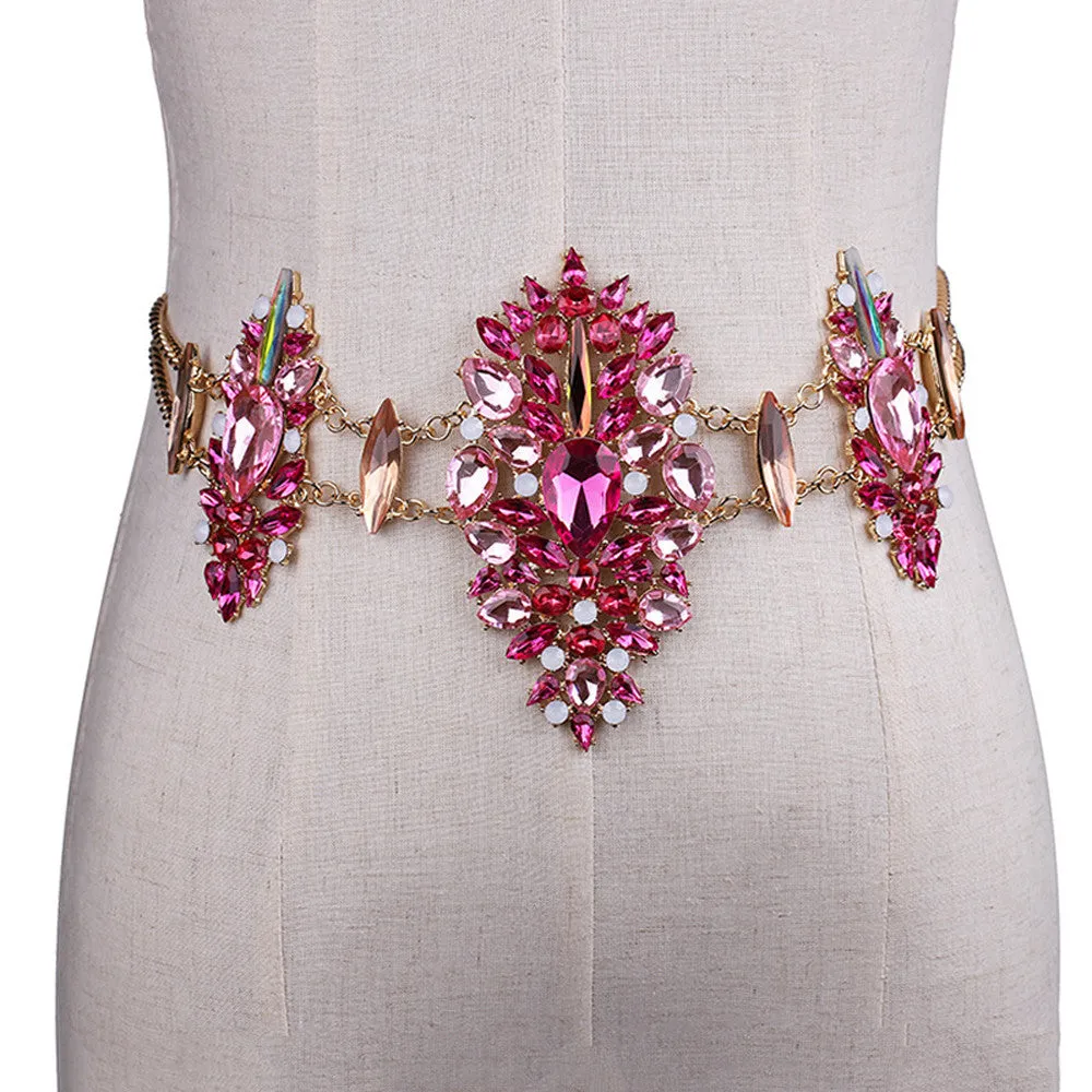 Crystal studded waist belt