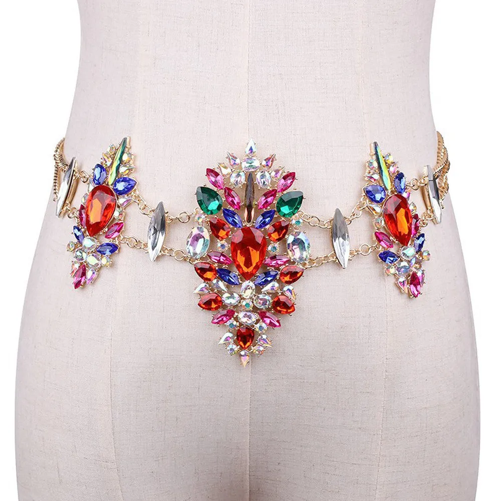 Crystal studded waist belt