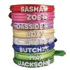 Customized Metallic Dog Cat Name Collar With Bling Letters