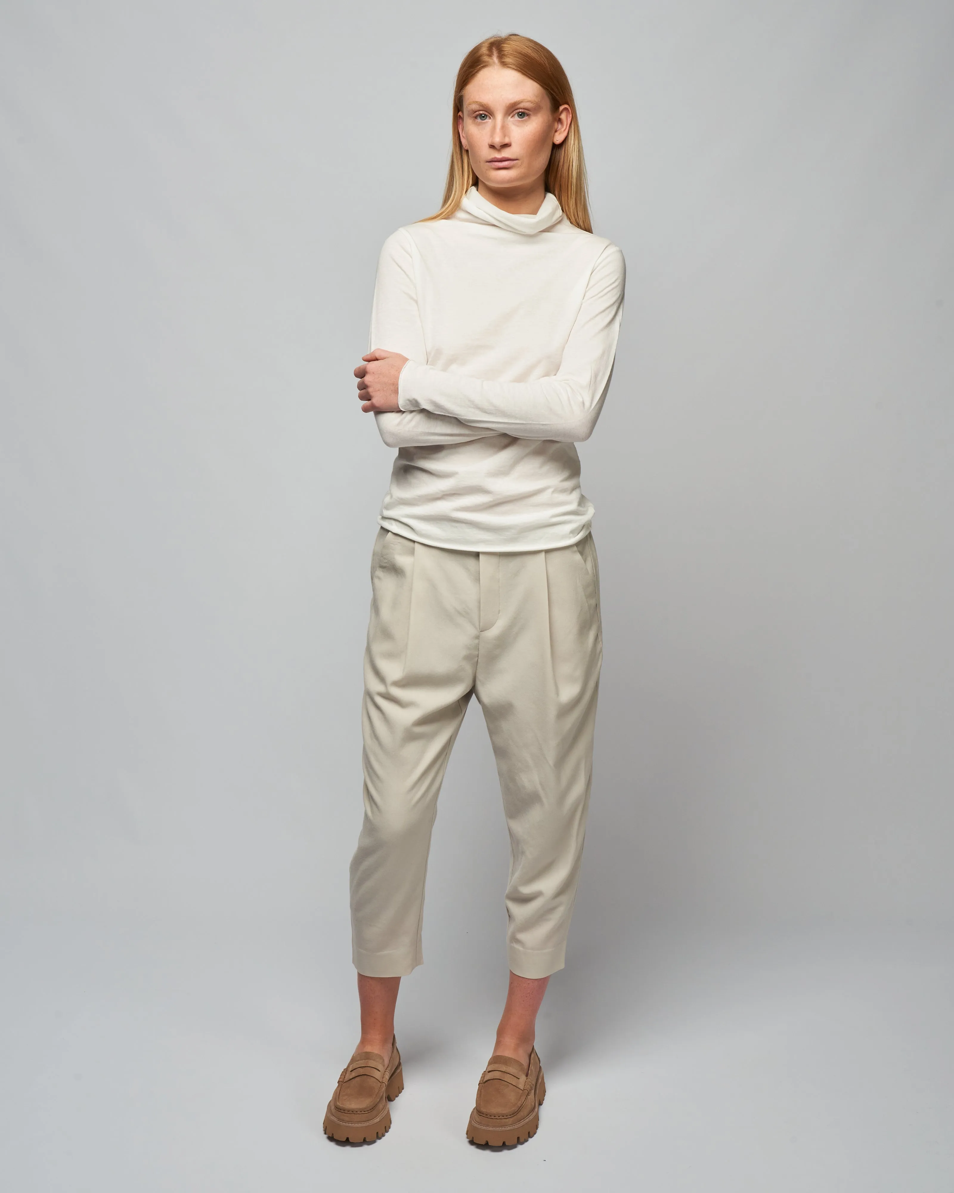 cut&sew turtleneck - off white