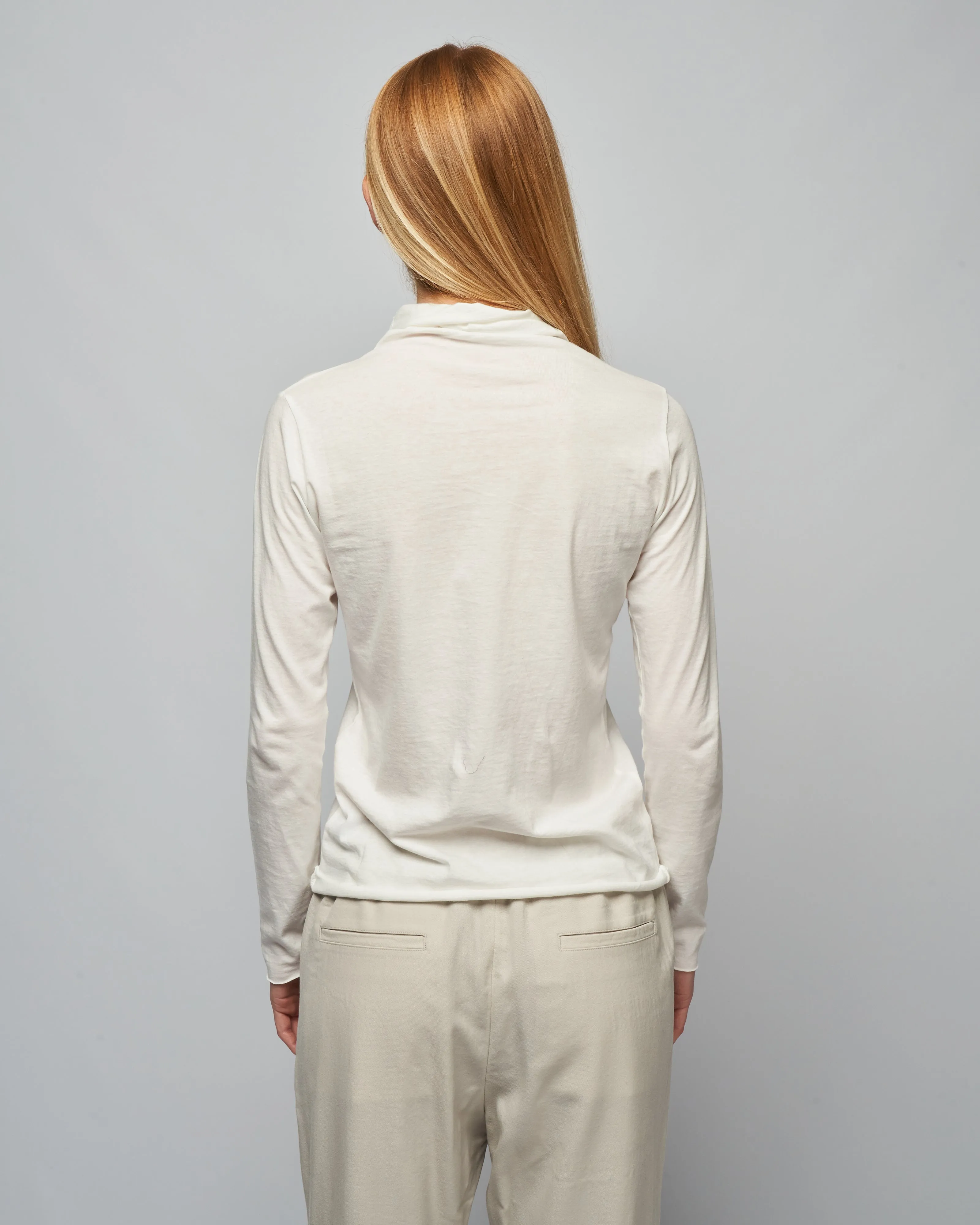 cut&sew turtleneck - off white