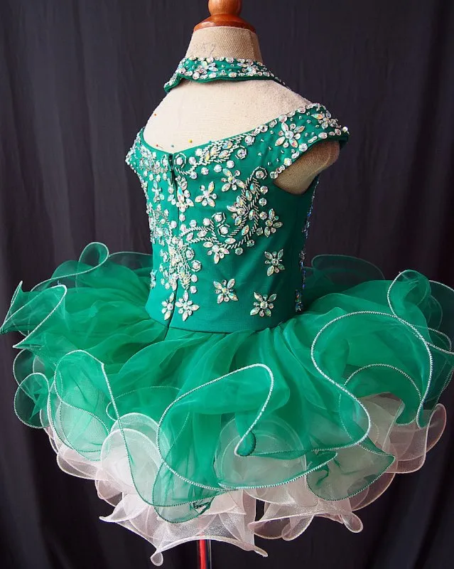 Cute Beaded Bodice Glitz Baby Girl Cupcake Pageant Dress